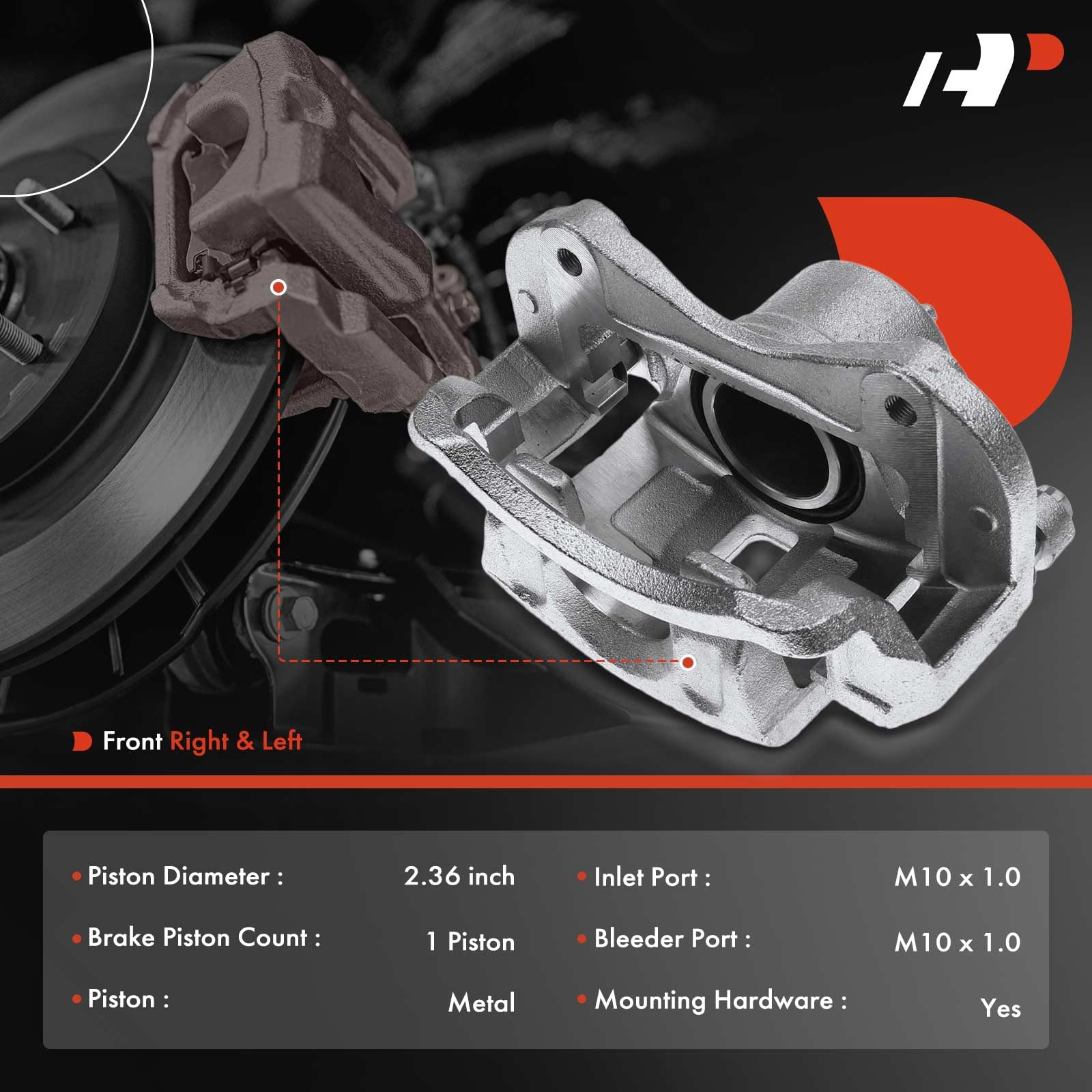 Calipers Delanteros A-Premium Brake Caliper Set - Fits Hyundai Tucson 2011-2015 & Kia Sportage 2011-2016 (Front, 2-Piece) Front Brake Calipers Front Caliper