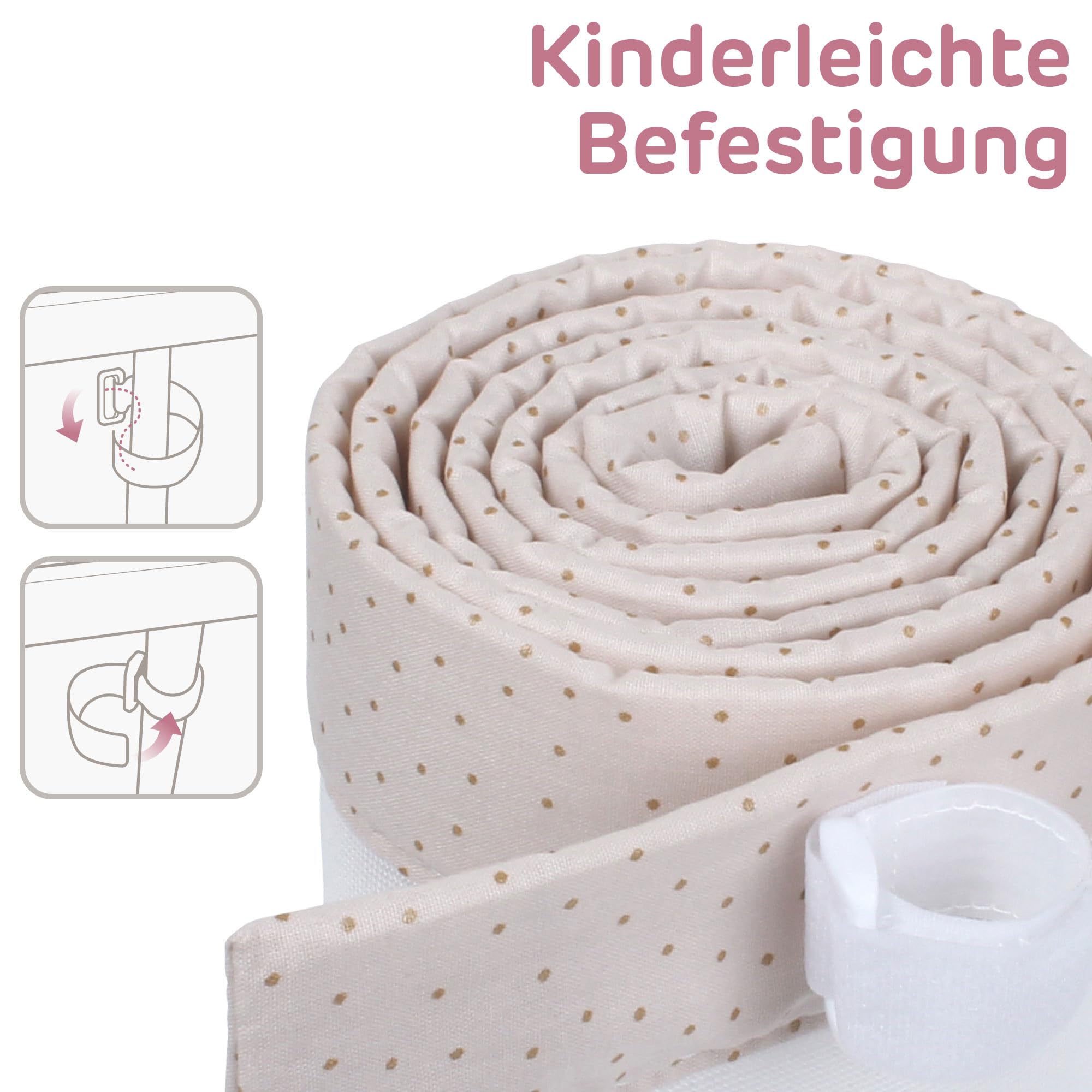 babybay Gniazdko 3D Mesh Royal pasuje do modelu oryginalnego, beżowe, błyszczące kropki, złote