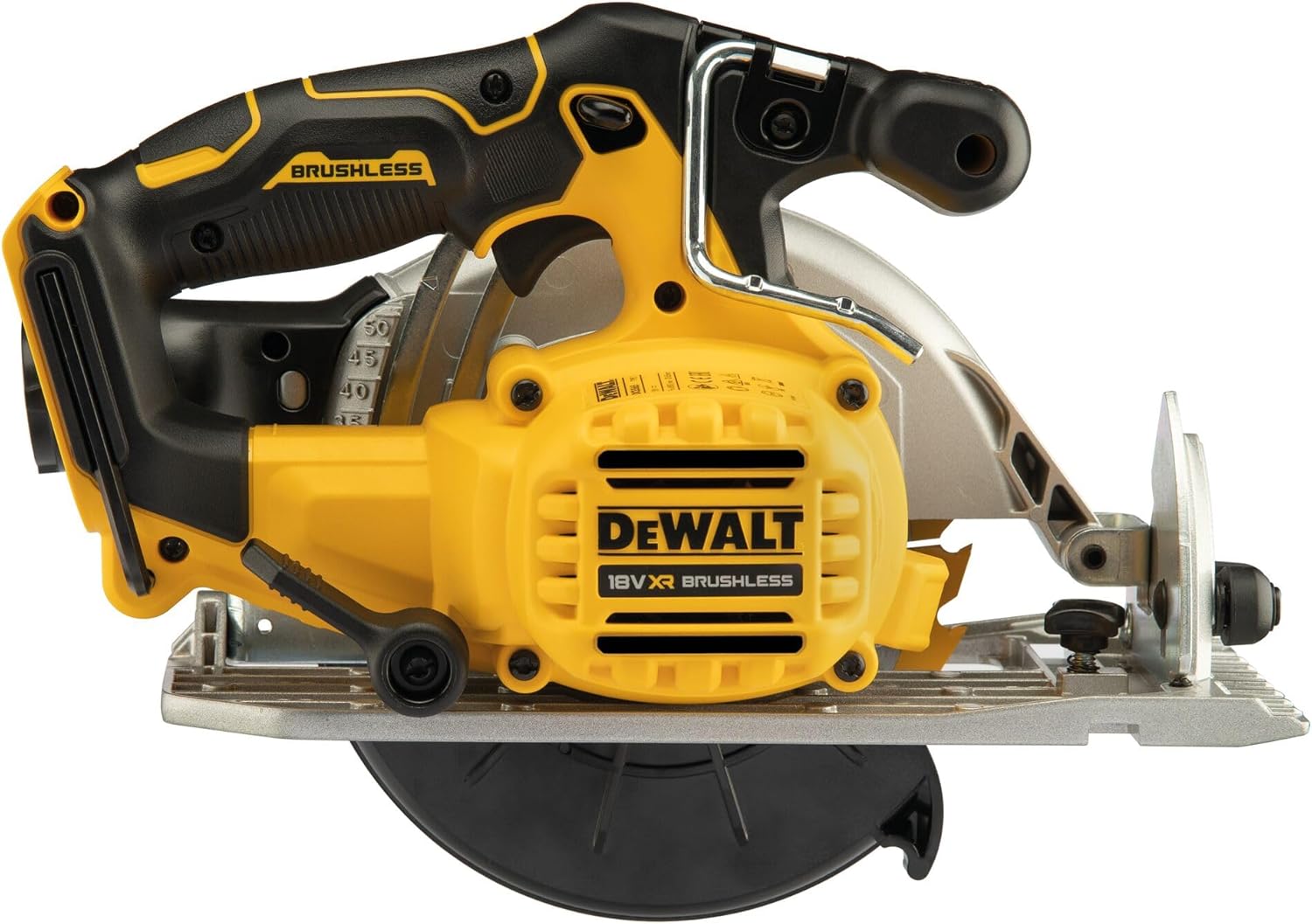 Atrás view of the DEWALT XR 18V 165mm Circular Saw