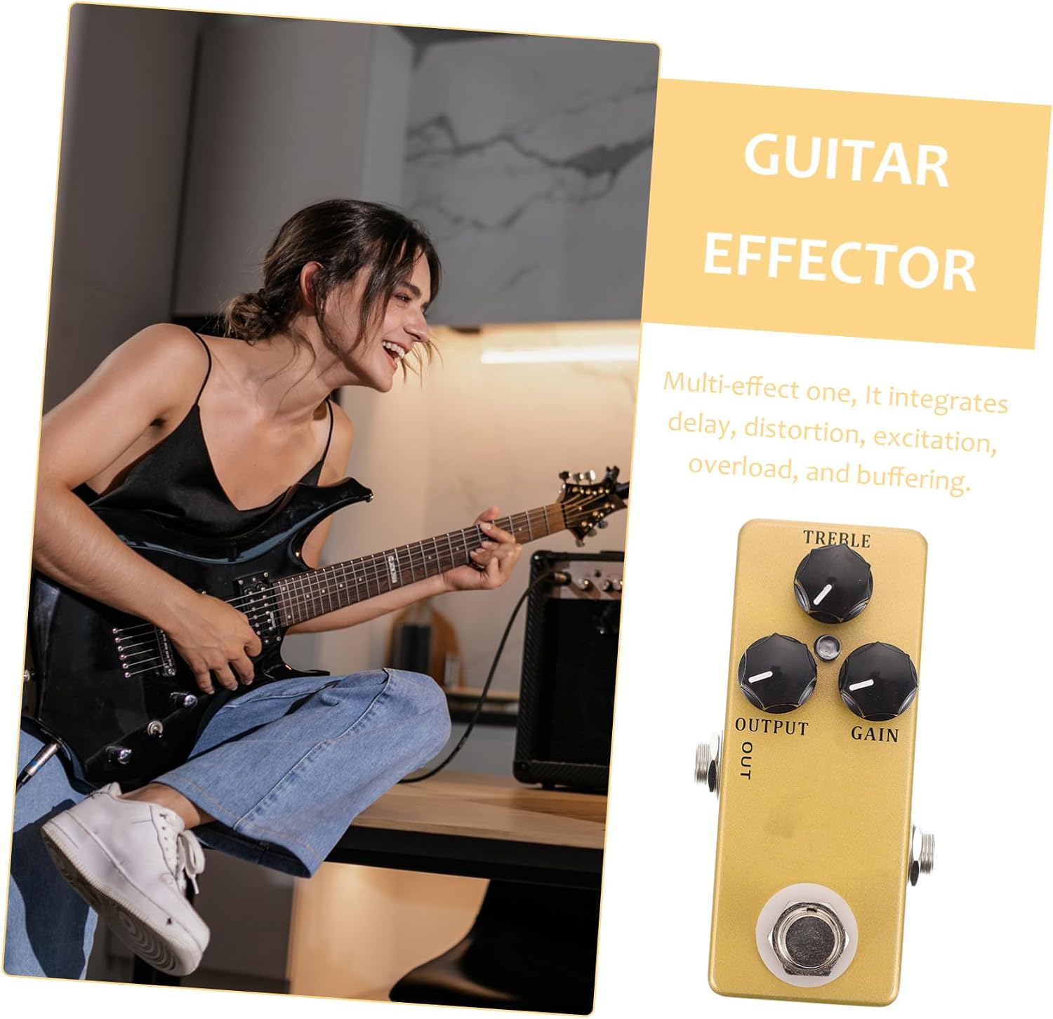 BESPORTBLE Effect Guitar Fuzz Pedal for Electric Guitar Mini Effect Pedal Blues Effector Accessory