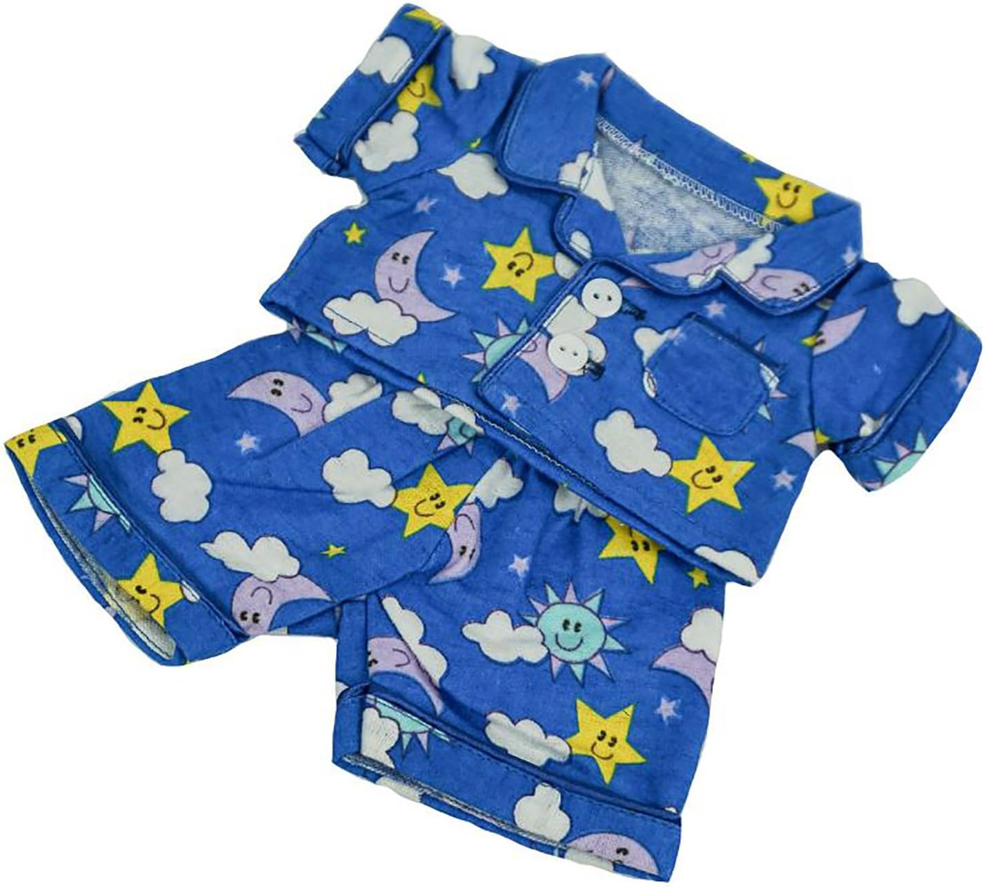Fun Flannel Pajamas Outfit Teddy Bear Clothes Fit 8 inch to 10 inch Build-a-bear and Make Your Own Stuffed Animals