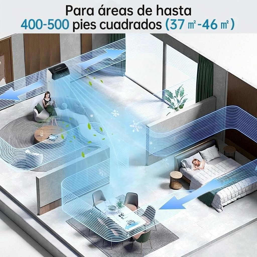 GarveeMore Aire Acondicionado Portátil 10000 BTU TCL 3 en 1 Frío Ventilador y Deshumidificador Clase A+ Enfriamiento Rápido 2930W Control Remoto Hogar Oficina Negro — view 9