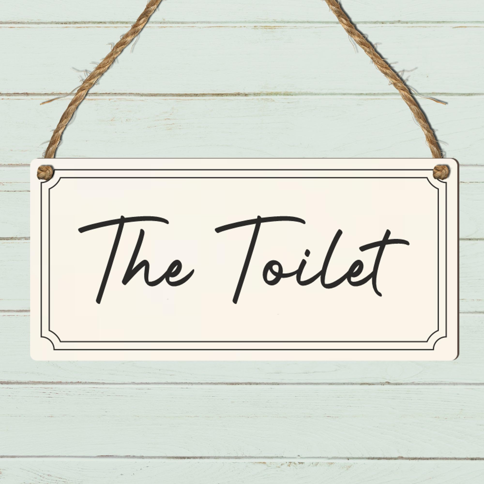 Elegant Private Room Door Sign – Classic Hanging Plaque for Bathroom, Toilet, or Loo – Vintage-Inspired Privacy Sign – Stylish Home & Business Decor (The Toilet, Small: 19 cm (H) × 9 cm (W))