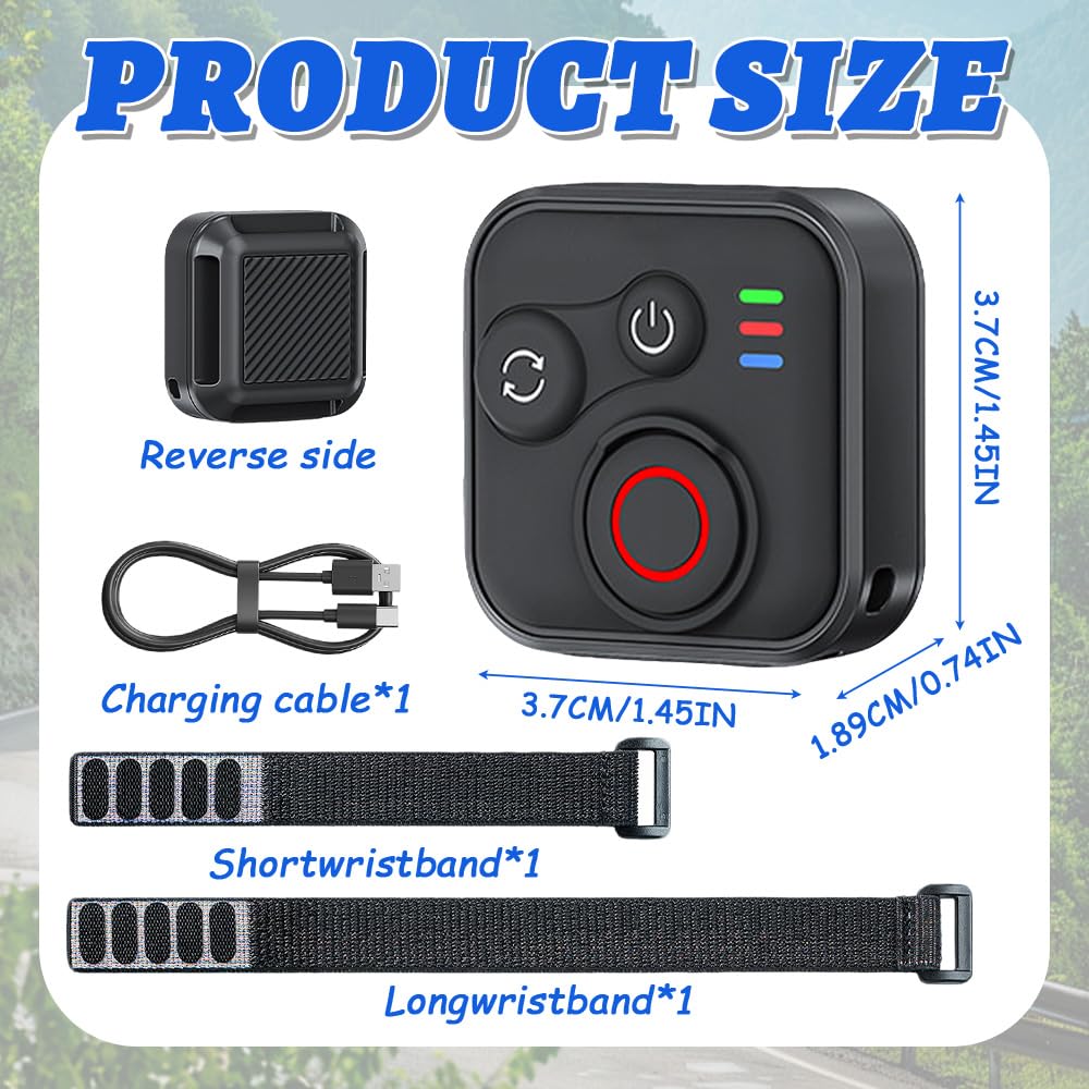 Bluetooth Telecomando per GoPro Hero 13/12/11 Insta360 X3/X4/X5/Ace Pro 2/Ace Pro/GO3S/GO3/IOS/Android,Telecomando Bluetooth con Cinturino da Polso e Cavo di Ricarica USB,Senza Fili Telecomando