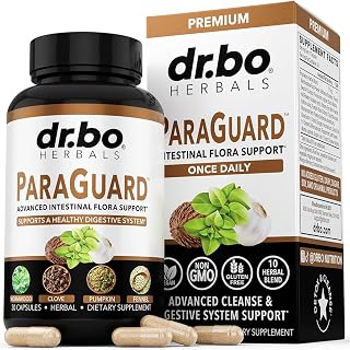 DRBO ParaGuard Cleanse Detox Pills: Black Walnut Wormwood Clove Oregano Gut Cleanser - Natural Intestinal Support 30 Capsules
