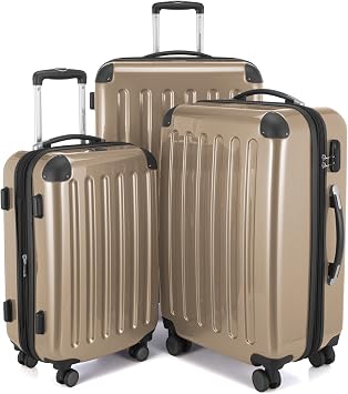 HAUPTSTADTKOFFER - Alex - Set of 3 Hard-side Luggages Trolley Suitces Expandable, S, M & L, champagne