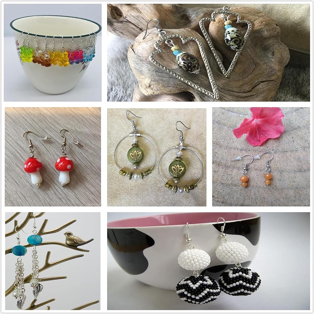 WKRTDY 50 Pcs Crochets Boucles D'Oreilles Acier Inoxydable - Kit DIY Fabrication Bijoux