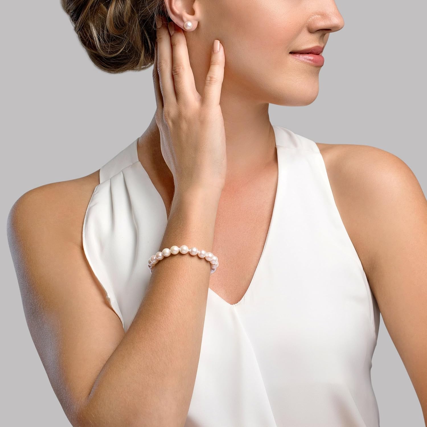 The Pearl Source Japanese Akoya Pearl Bracelet for Women, White Cultured Pearl, AAA Grade, 14K Gold, Classic Fine Jewelry Gift for Women - Image 3