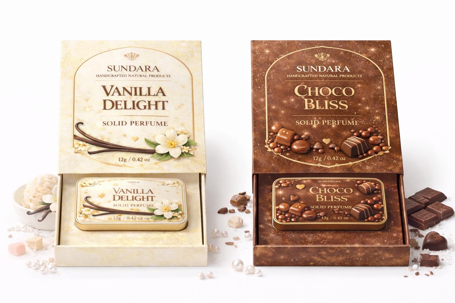Buy SUNDARA Vanilla Delight & Choco Bliss Solid Perfume Duo Combo