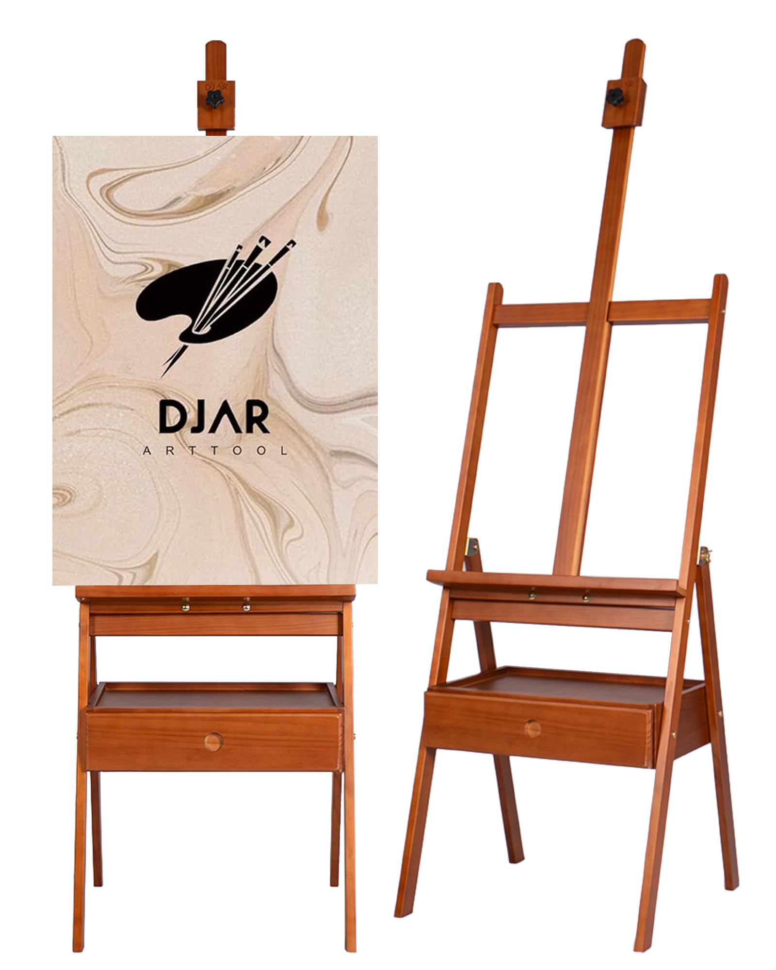 DJAR 87-teiliges Acryl Malset mit Tischstaffelei-Koffer, Pro