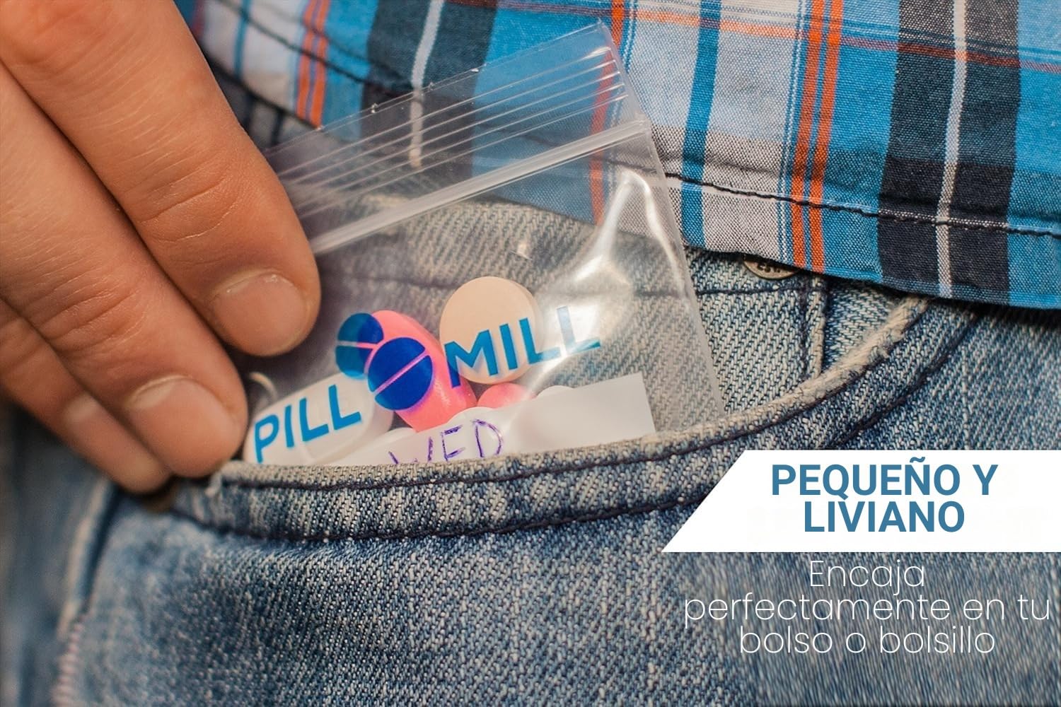 Bolsas para píldoras - Tamaño 3" x 2" - 3 Mil - Contenedor de píldoras organizador de medicinas diarias (paquete de 100)