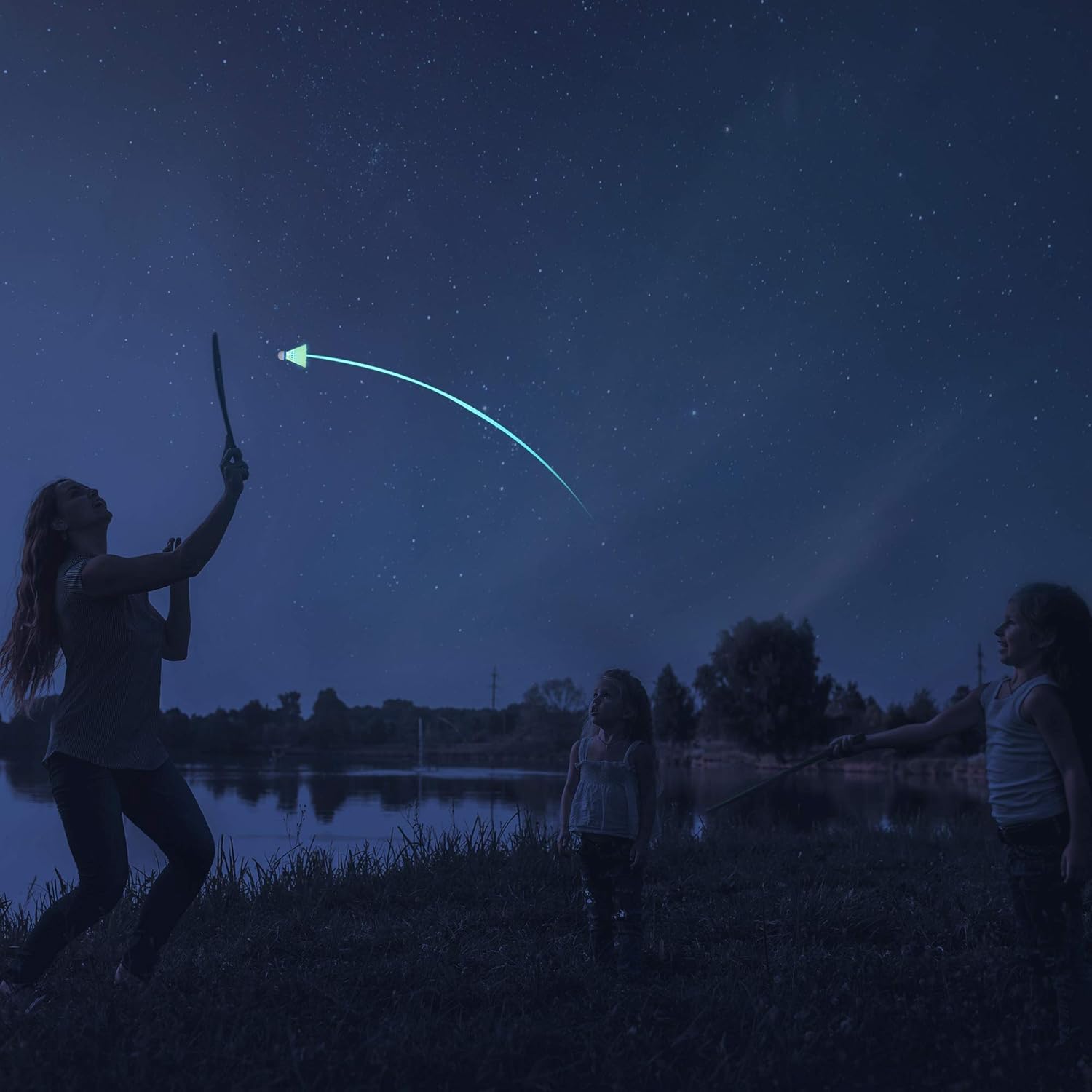 HIRALIY 12 Pack LED Badminton Shuttlecocks Birdies Lighting Nylon Shuttlecocks Glow in The Dark for Backyard Family Game, Includes 6 Green LED and 6 Blue LED : Sports & Outdoors