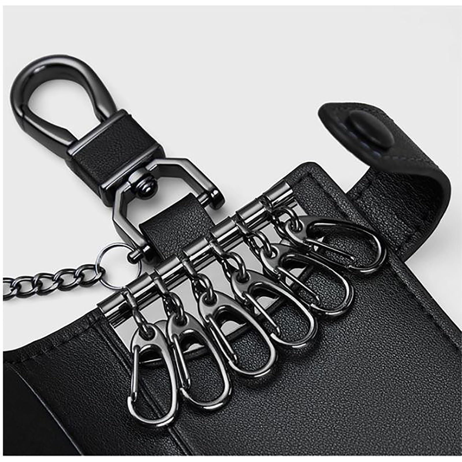 Portachiavi Per Uomo e Donna Borsa portachiavi Custodia protettiva in materiale di pelle Custodia protettiva Borsa portachiavi da appendere alla vita da uomo con cerniera semplice per Uomini Donne