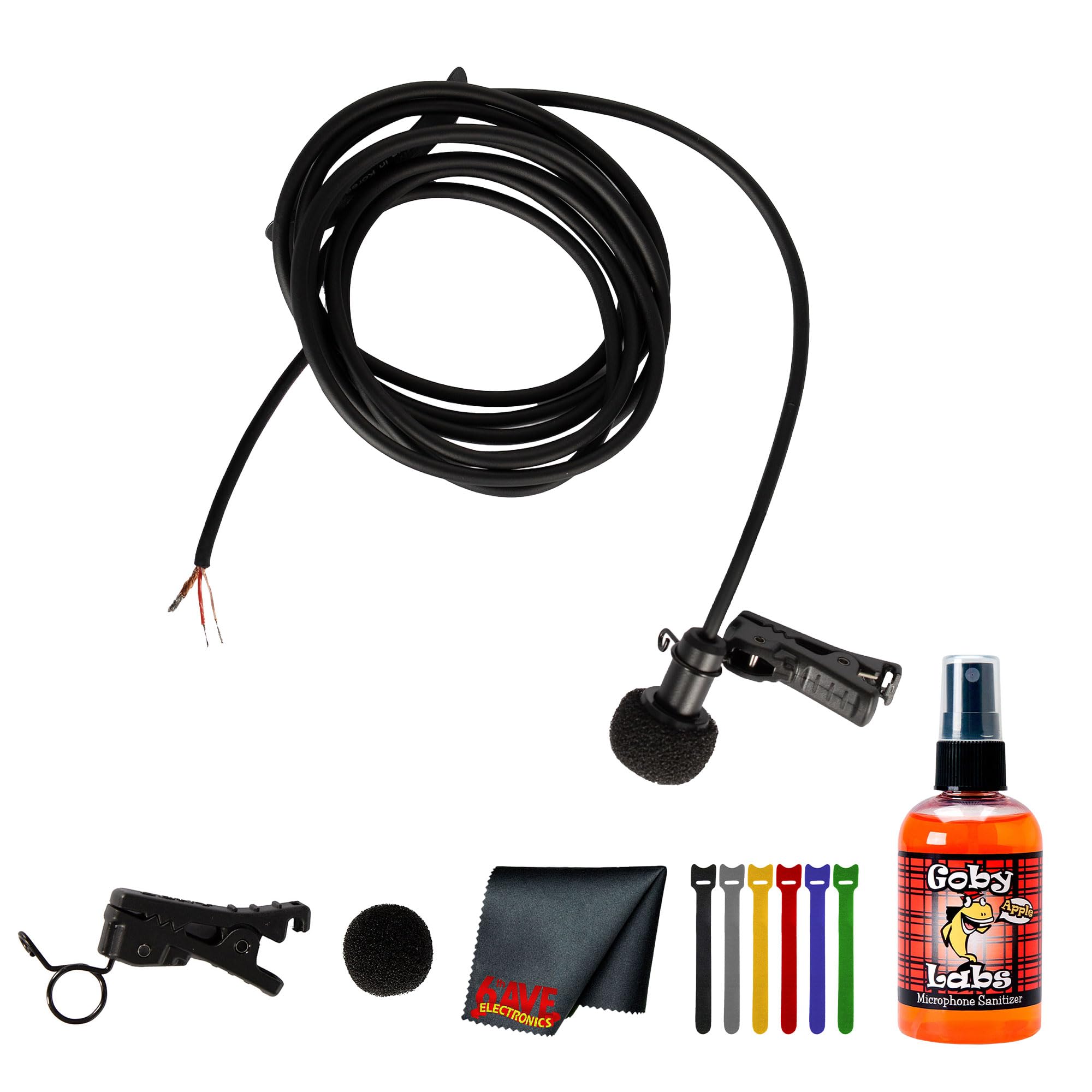 Sony ECM-77BPT Compact Lavalier Microphone | Wideband Electret Capsule with Omni Pickup | for Broadcast & Interviews + Cable Ties + Mic Cleaner + Cloth (Renewed)