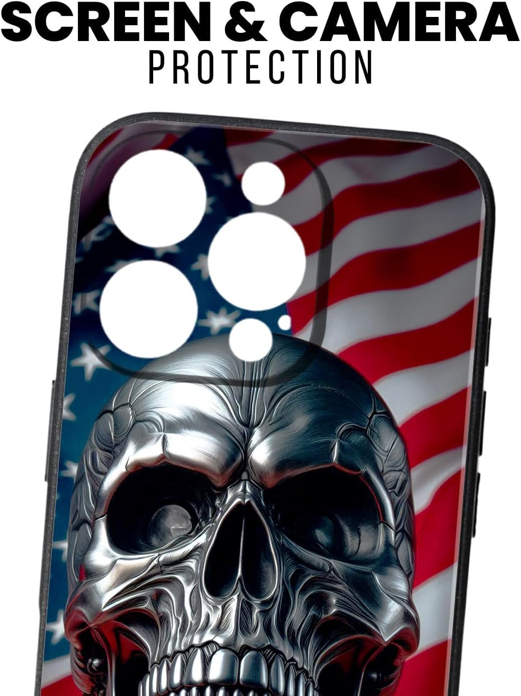 SIMPLYMDRN Slim for iPhone 15 Pro Max Case - Liberty Design - Cool Case for Men - America Flag Design Case - Slim and Flexible (Guardian Black) - Image 3