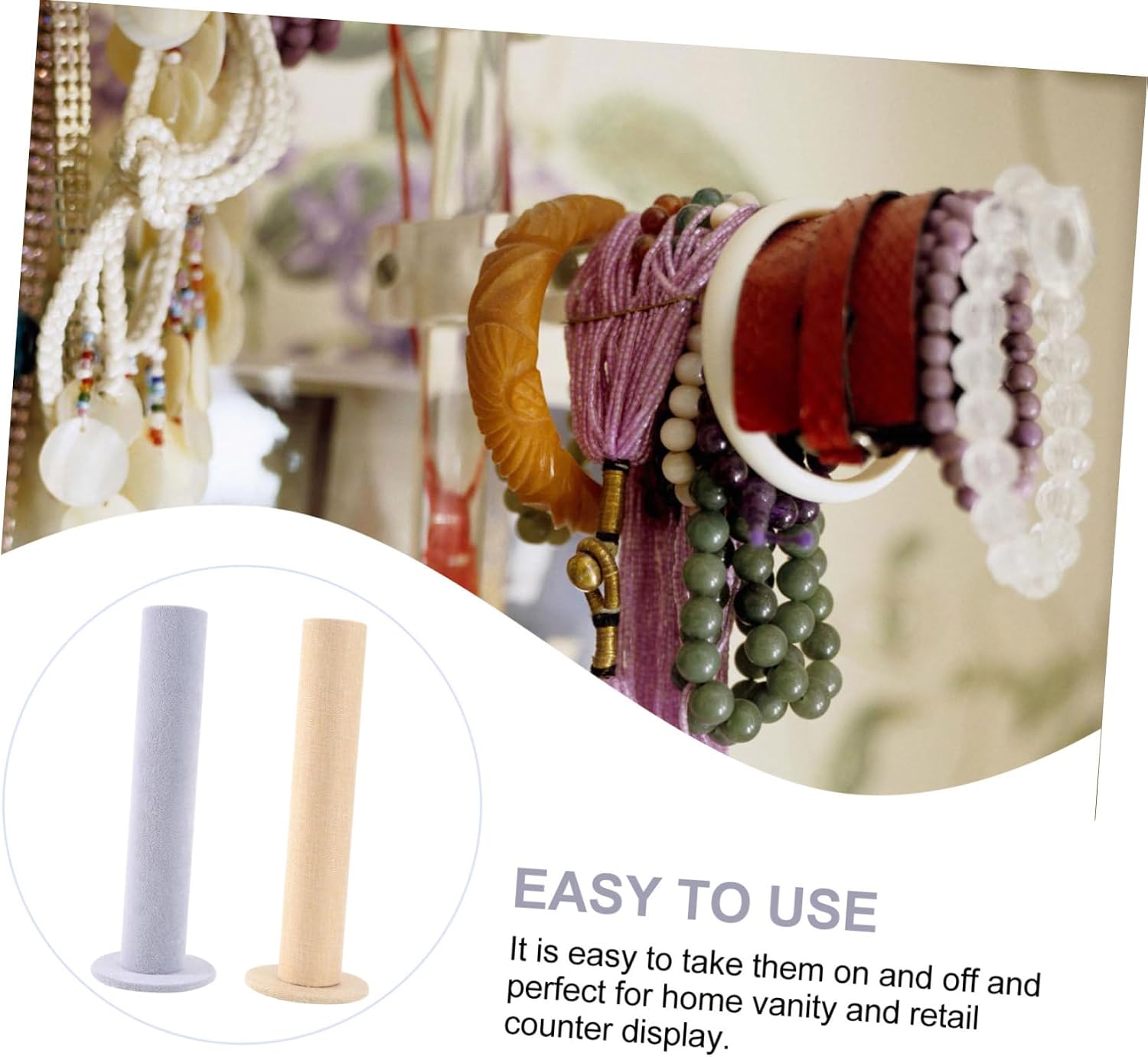 Healifty 2pcs Vertical Jewelry Holder Stand for Bracelets and Hair Bands image 3