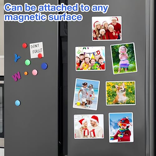 Miniatura 5 de Yunsailing 50 Pack Magnetic Photo Frames 2.5 x 3.5 inch Magnetic Picture Frames for Refrigerator White Magnet with Clear Pockets for Fridge