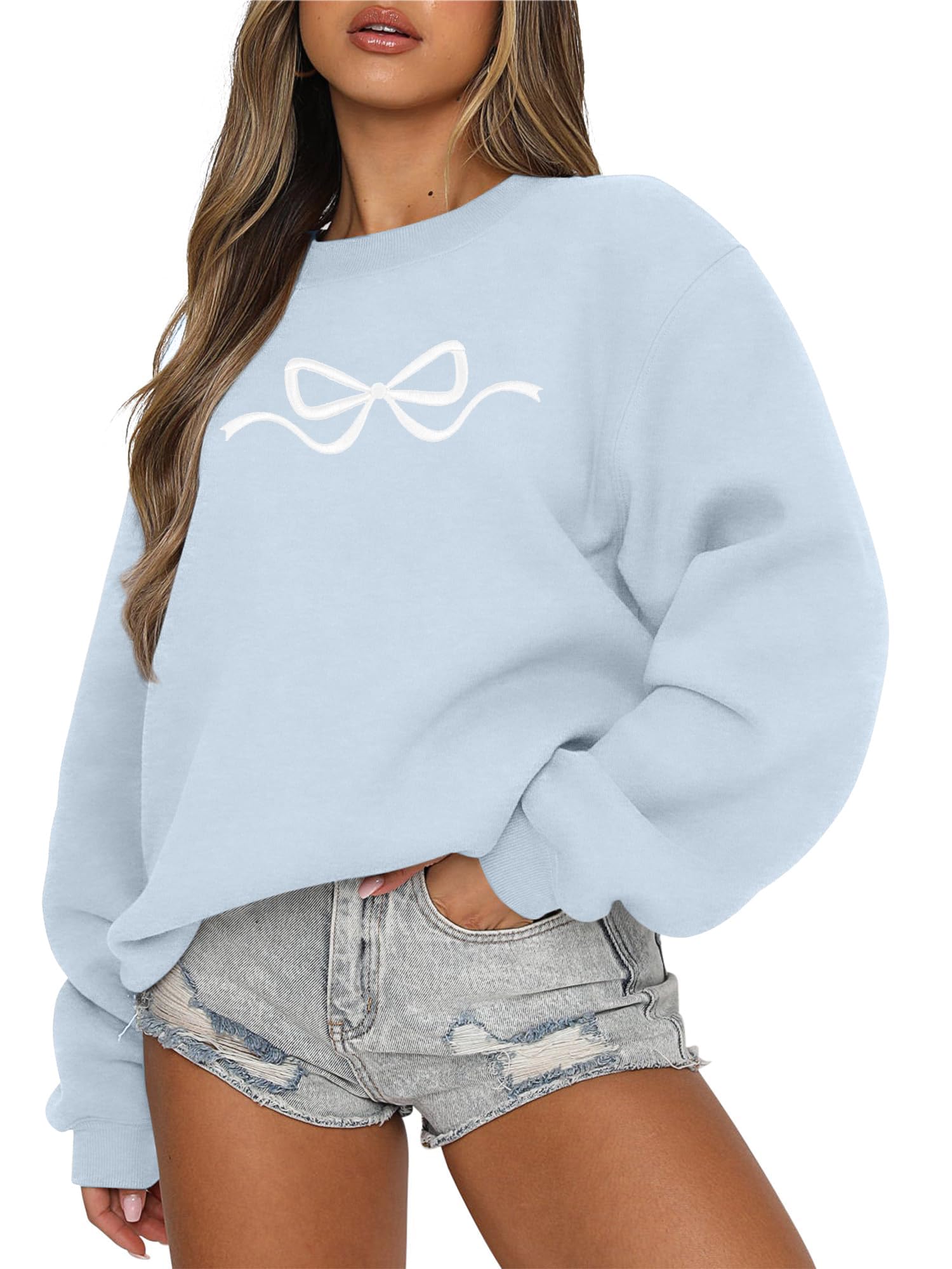 Sudadera con lazo rosa, suéter de coqueta, sudaderas Y2k, lindas camisetas estéticas para niña limpia, cuello redondo