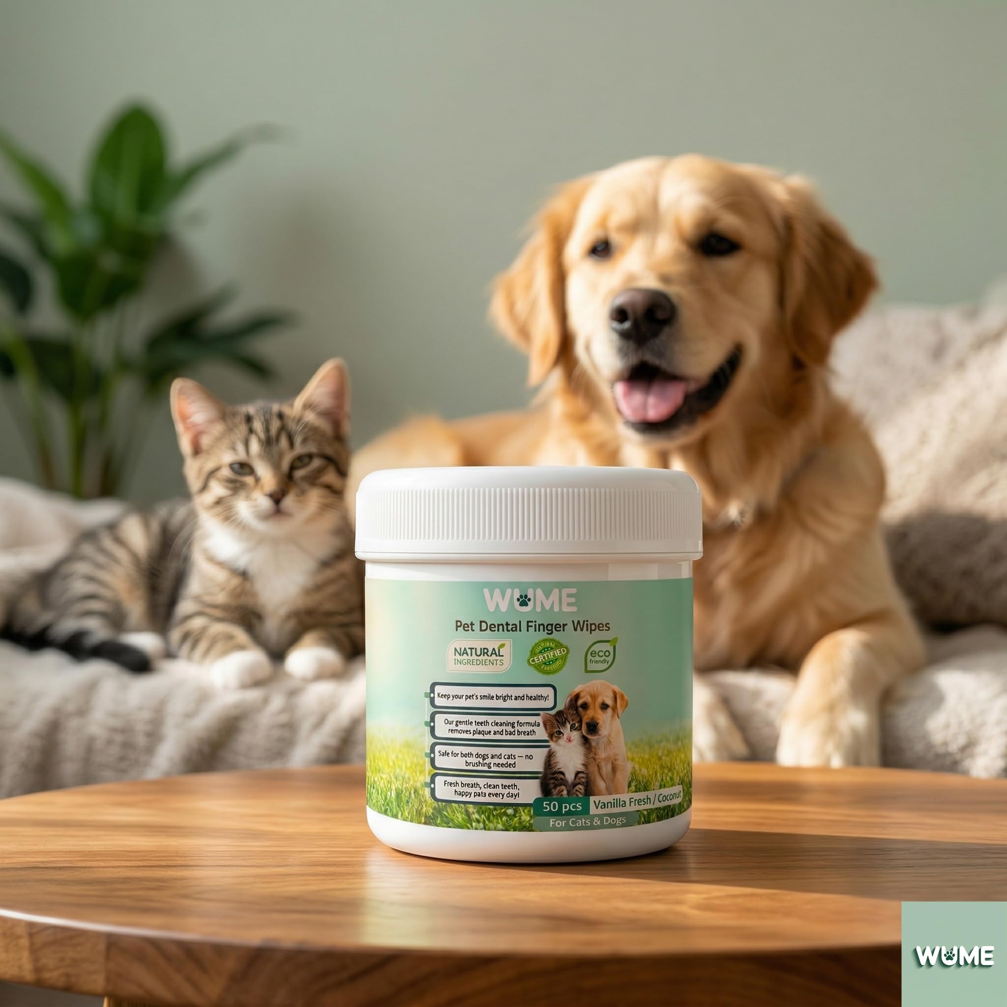 WUME Pet Dental Finger Wipes for Dogs & Cats – Vet-Inspired Teeth Cleaning Wipes that Fight Bad Breath. Dog Dental Wipes & Toothbrush Alternative. Gentle, Alcohol-Free, Disposable, 50 Counts - image 5