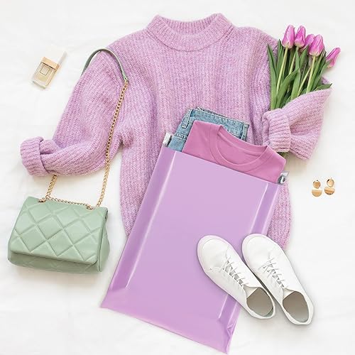 Miniatura 7 de Fuxury Bolsas de polietileno de 12 x 15.5 pulgadas, 50 piezas, bolsas de envío impermeables para ropa, sobres de envío de alta resistencia con