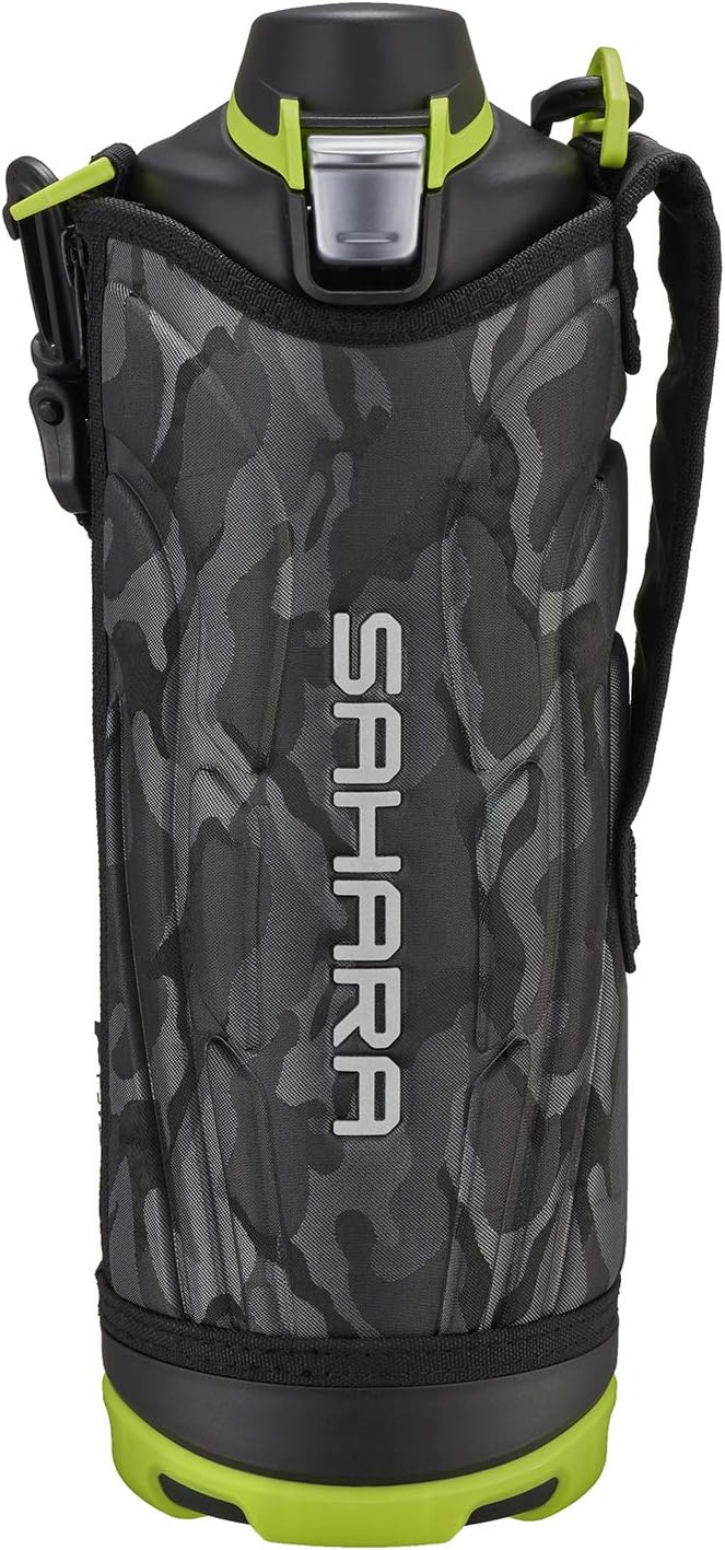 TigerMME-F120KK Water Bottle, 0.4 gal (1.2 L), Sahara Stainless Steel Bottle, Sports, Direct Drinking, Wide Mouth, Cold Retention, Black
