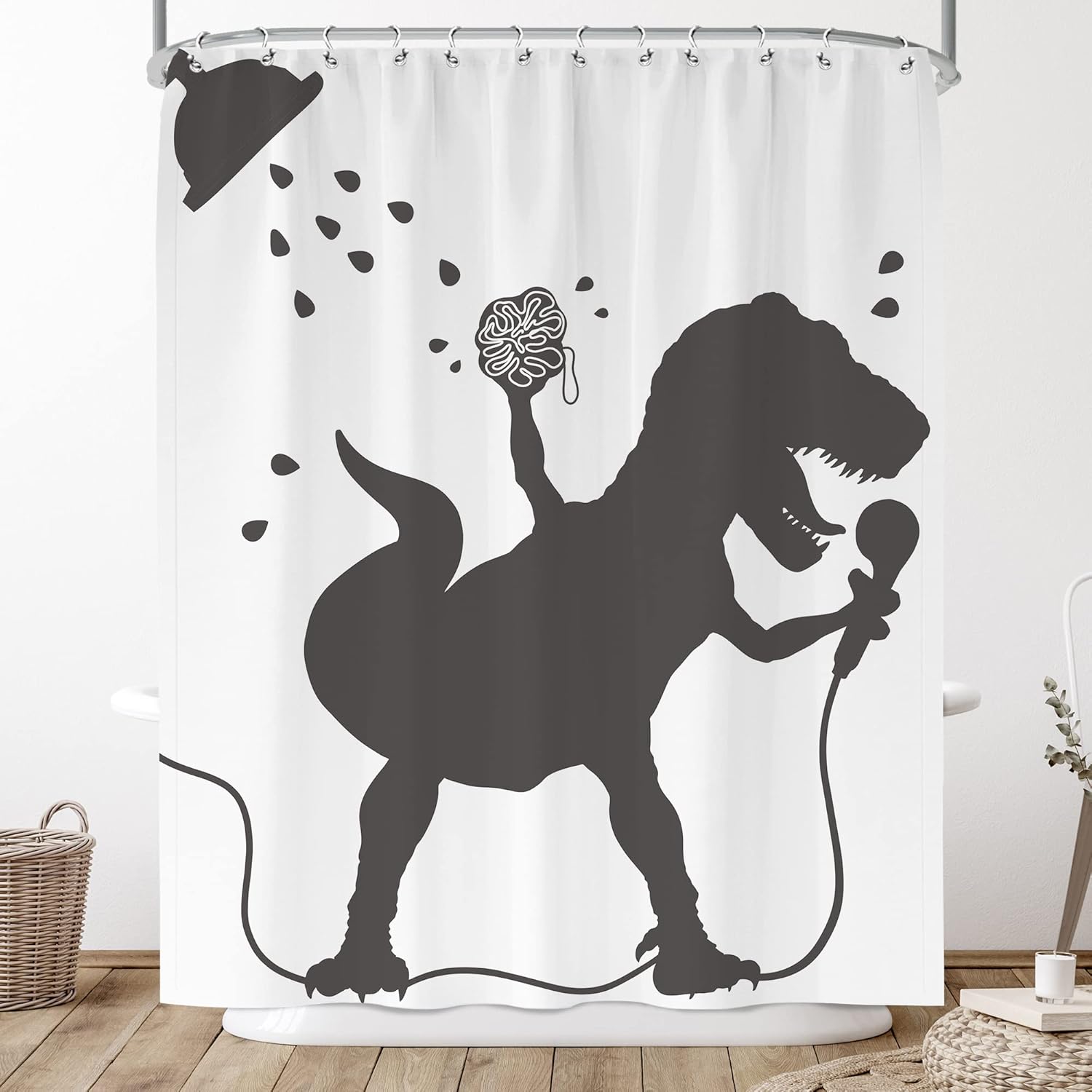 Yorida Funny Dinosaur Shower Curtain, Kids Shower Curtains