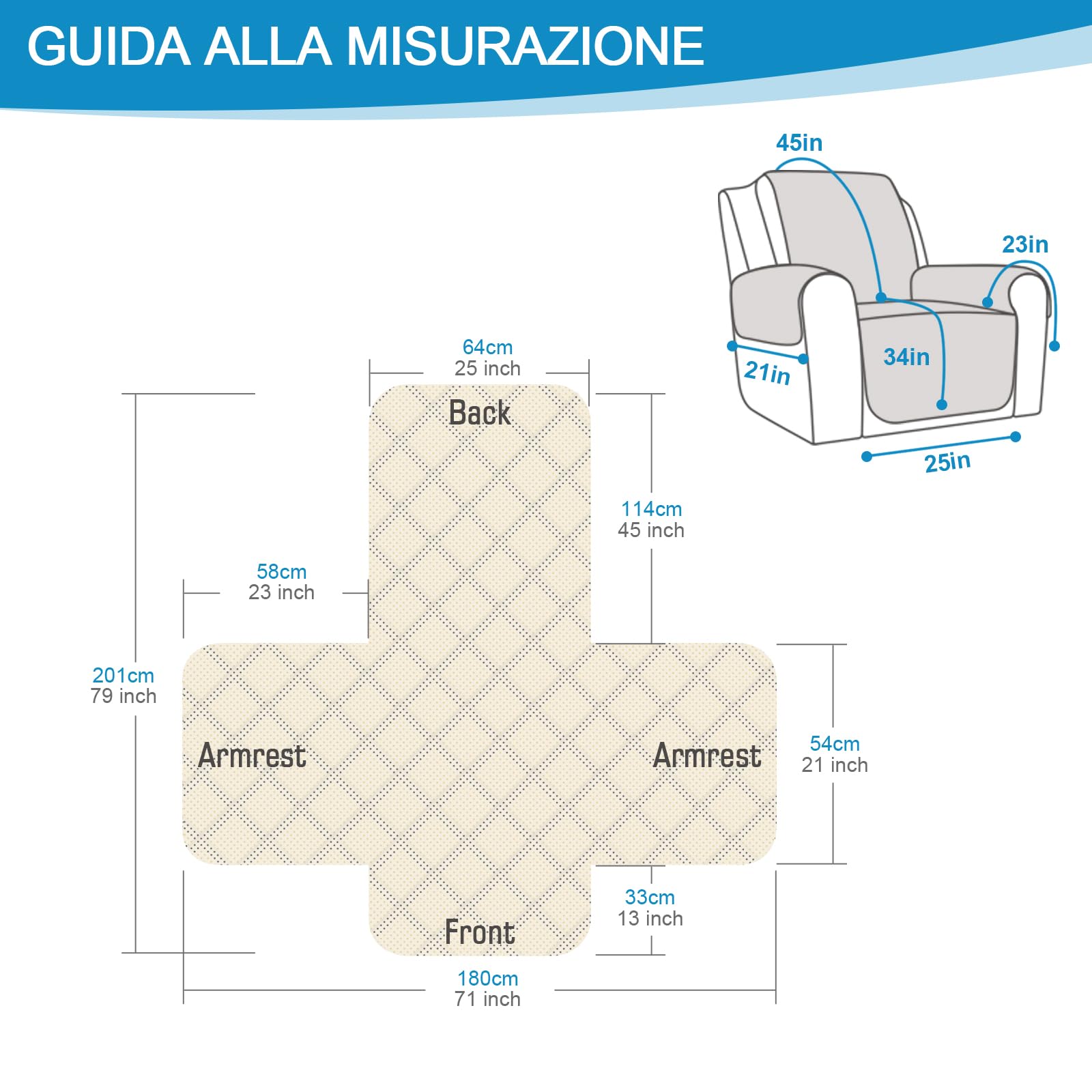TAOCOCO Copripoltrona Relax Reclinabile, Copridivano Impermeabile per Poltrona Relax Reclinabile Elettrica Reversibile Copri Divano, Antiscivolo Antimacchia Antigraffio Lavabile Rimovibile(Marrone)