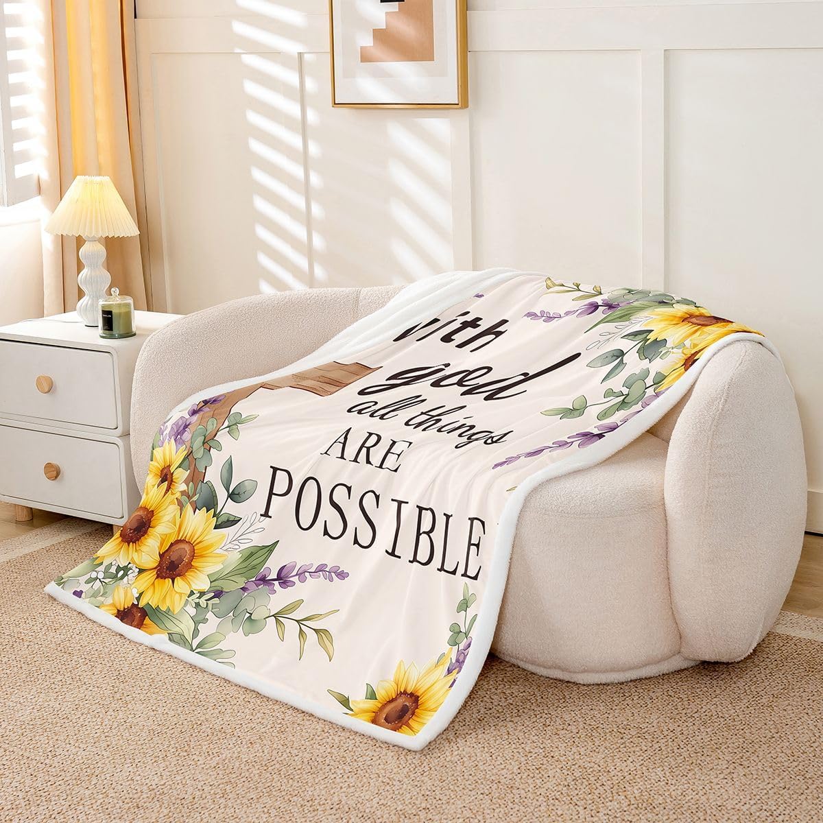 Manfei Sunflowers Throw Blanket 40"x50"