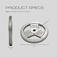 Vista 4 de HulkFit Juego de discos de peso de hierro fundido de 1 o 2 pulgadas con asas de agarre múltiple y revestimiento de esmalte para barras