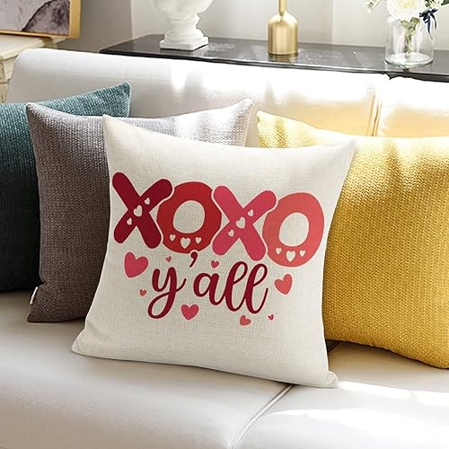 Miniatura 3 de XOXO Yall - Funda de almohada romántica para el día de San Valentín boda compromiso rústico decoración del hogar sofá sala de estar dormitorio 18 x