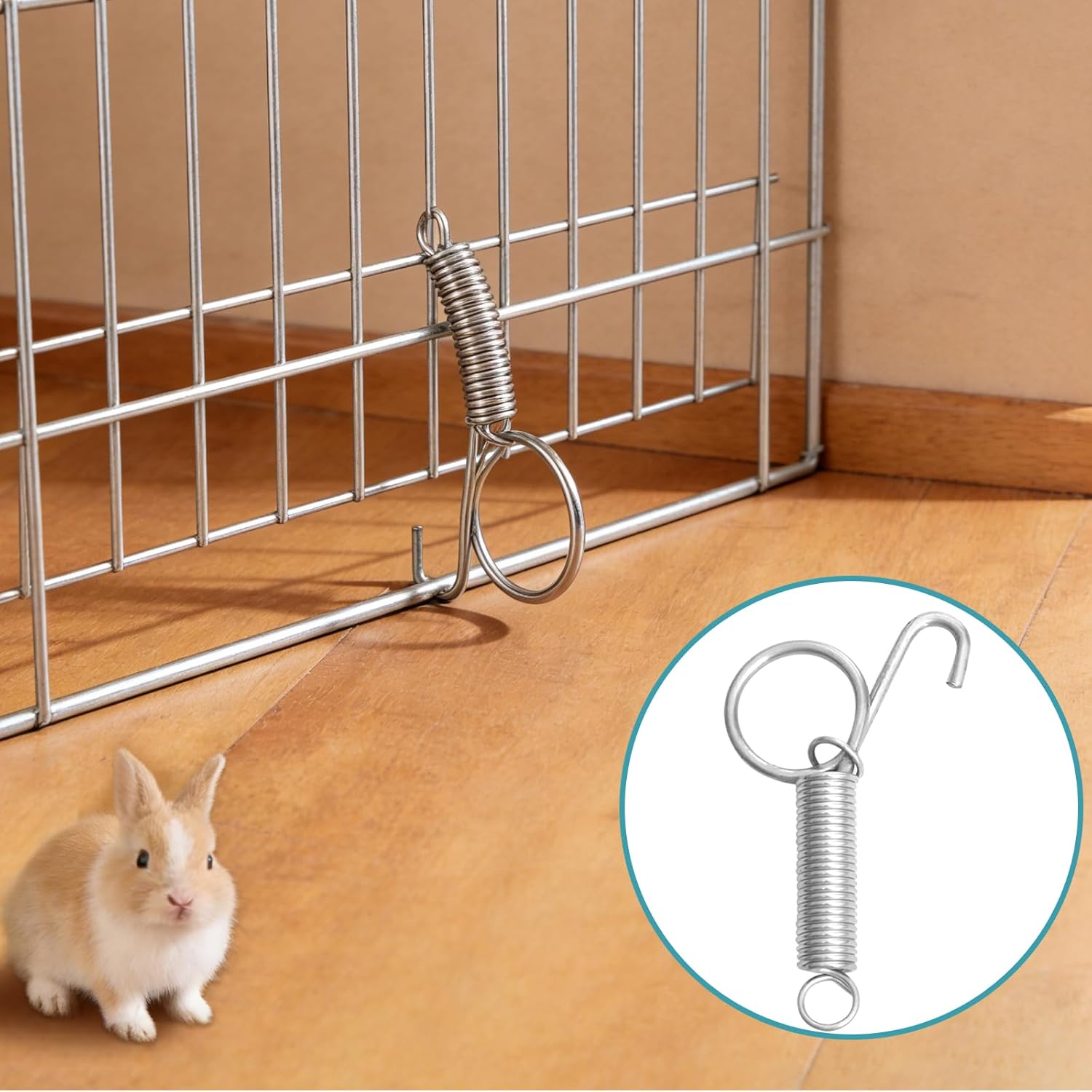 24Pcs Spring Door Latch,Spring Latch Hook,Pet Door Latch,Cage Clips,Metal Finger Spring Latch Hook, Multi Functional Pet Cages Door,Spring Latch