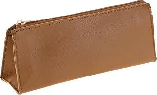 Leather Pencil Case, Compact Pen Pouch, 1pc Brown