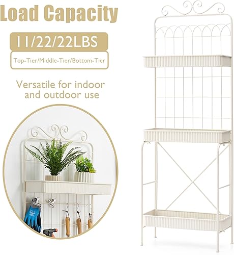 Miniatura 5 de Giltzhome - Estante de metal de 3 niveles de 68 pulgadas de alto para macetas de jardín, estante de almacenamiento, soporte de exhibición para