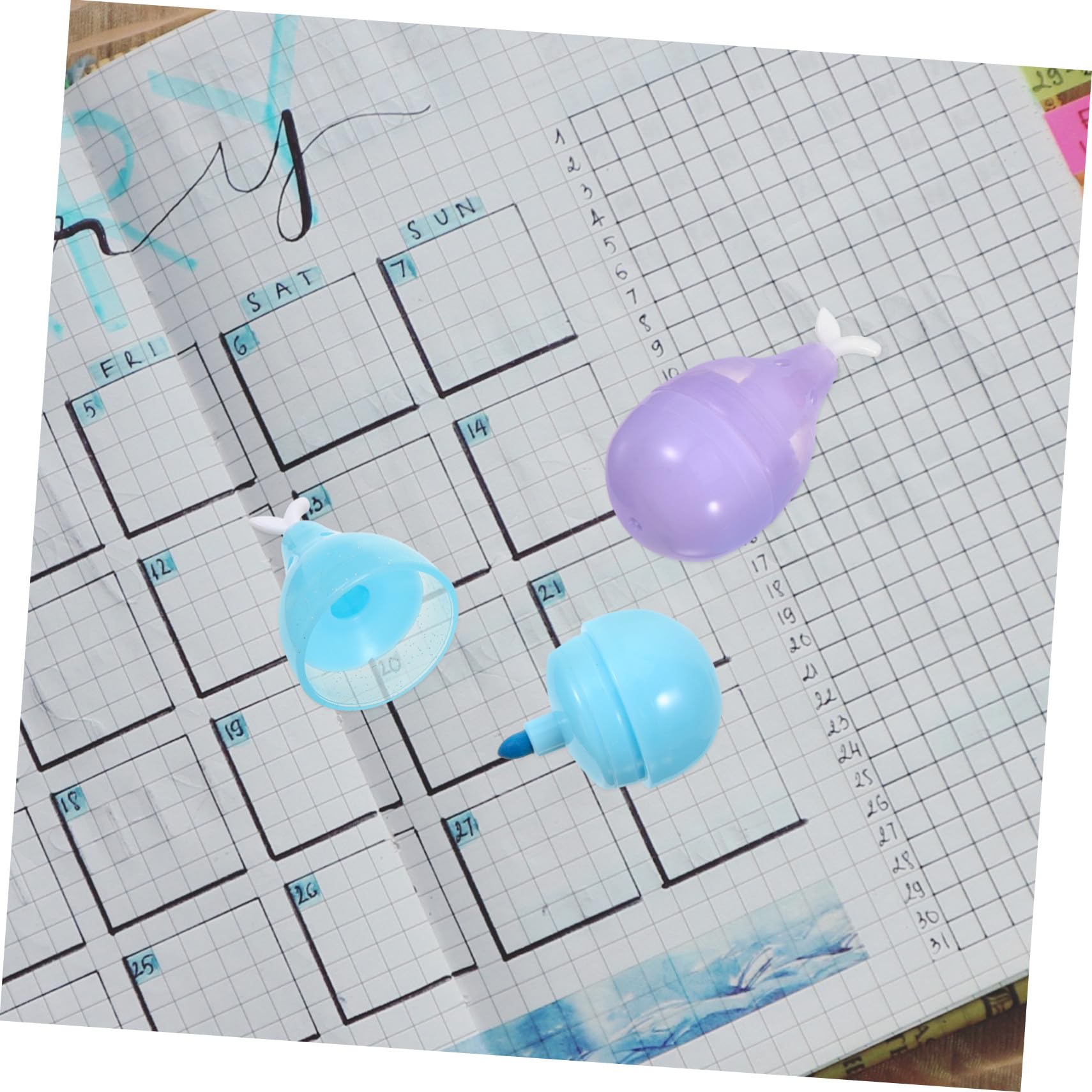 30 Pezzi Mini Evidenziatori Colorati Punta Obliqua Cartoon per Note e Segnalibri Penne Fluorescenti per Scuola e Ufficio Base d Resistente e