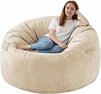 Vista 88 de Silla de Puf de 3 pies, Sillas de Puf Cómodas con Relleno de Espuma Viscoelástica, Sofá de Puf Esponjoso con Funda de Terciopelo Holandés, Sillas