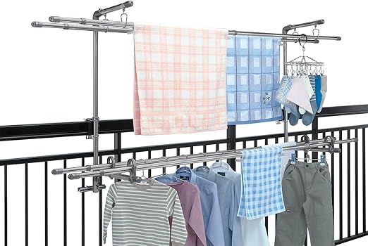 Amazon Co Jp セキスイ 屋外物干しセット 竿2本付き ステンレス 手すり取付物干し台 物干し竿 2 2 3m Db 502 Stn 3n 2本 物干台 格子 手摺 取り付け 洗濯物干し 外干し ものほし 物干竿 セット 物干し竿 ホーム キッチン