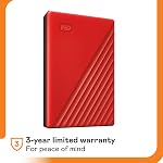 WD 6TB My Passport Portable External Hard Drive, Red, Includes Backup Software with Defense Against ransomware, and Password Protection - WDBR9S0060BRD-WESN