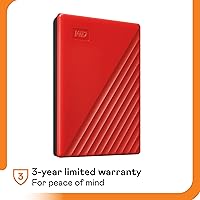 Vista 6 de WD 1TB My Passport, Disco duro externo portátil, rojo, software de respaldo con defensa contra ransomware y protección con contraseña, compatible