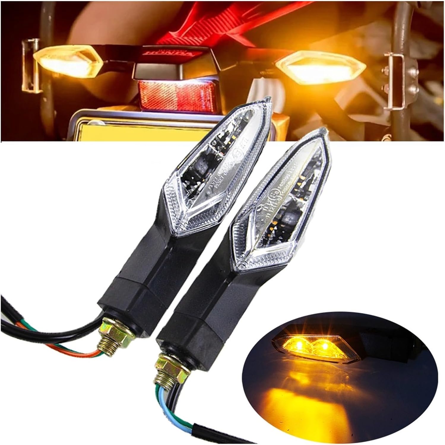 Motorcycle Turn Signal Light Flasher Indicator Front RearTurning Lamp Led for Ho&nda CBF190 CB190X CB190R 20162020 para Moto Indicators Lamps