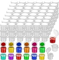 Vista 9 de YGAOHF 120 macetas de pintura con tapas, 0.2 fl oz/0.17 onzas, macetas grandes vacías con tapas, contenedor de pintura acrílica fácil de abrir, 20