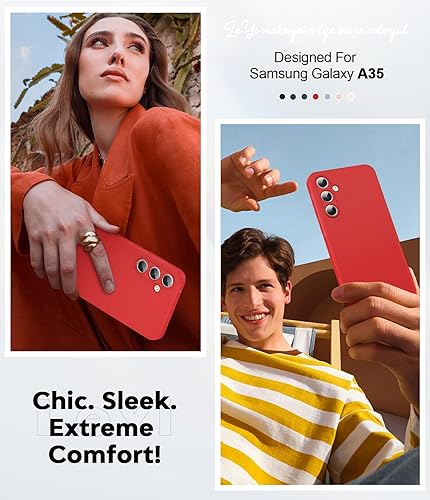 Miniatura 7 de LeYi Funda para Samsung A35 5G Funda para teléfono Samsung A35 5G con protector de pantalla de vidrio templado, funda protectora delgada y suave a