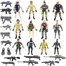 Qiandier 12pcs Army Action Soldier Special Forces Marine Recon Figure Elite Force Army