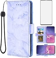 Vista 1 de Asuwish Compatible con Samsung Galaxy S10 y protector de pantalla de vidrio templado, accesorios para tarjetero, soporte para celular, billetera