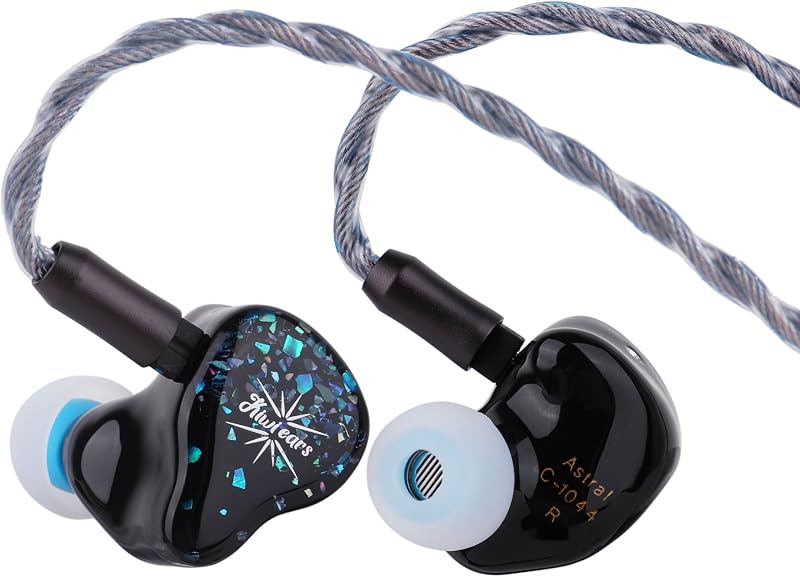 Linsoul Kiwi Ears Astral 1DD+6BA Hybrid in Ear Monitor, auriculares con cable, auriculares de grabación y mezcla de estudio HiFi, IEM portátiles para juegos para ingenieros musicales profesionales audiófilos (azul)