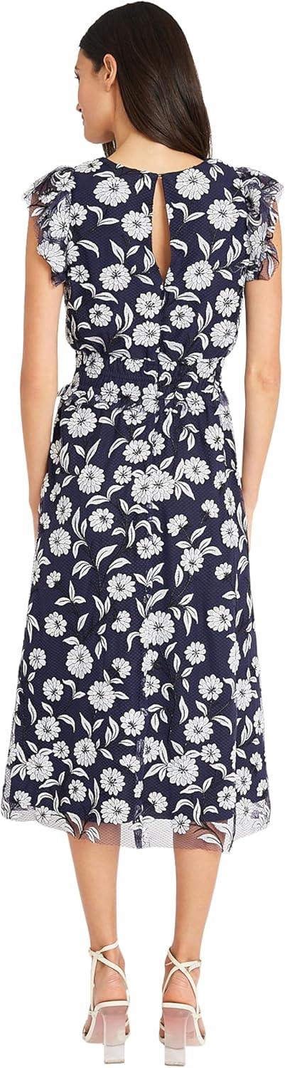 Maggy London Women's Dresses V-Neck Garden Floral Embroidered Dress Colorful Feminine Party Event Occasion Guest of - Image 3