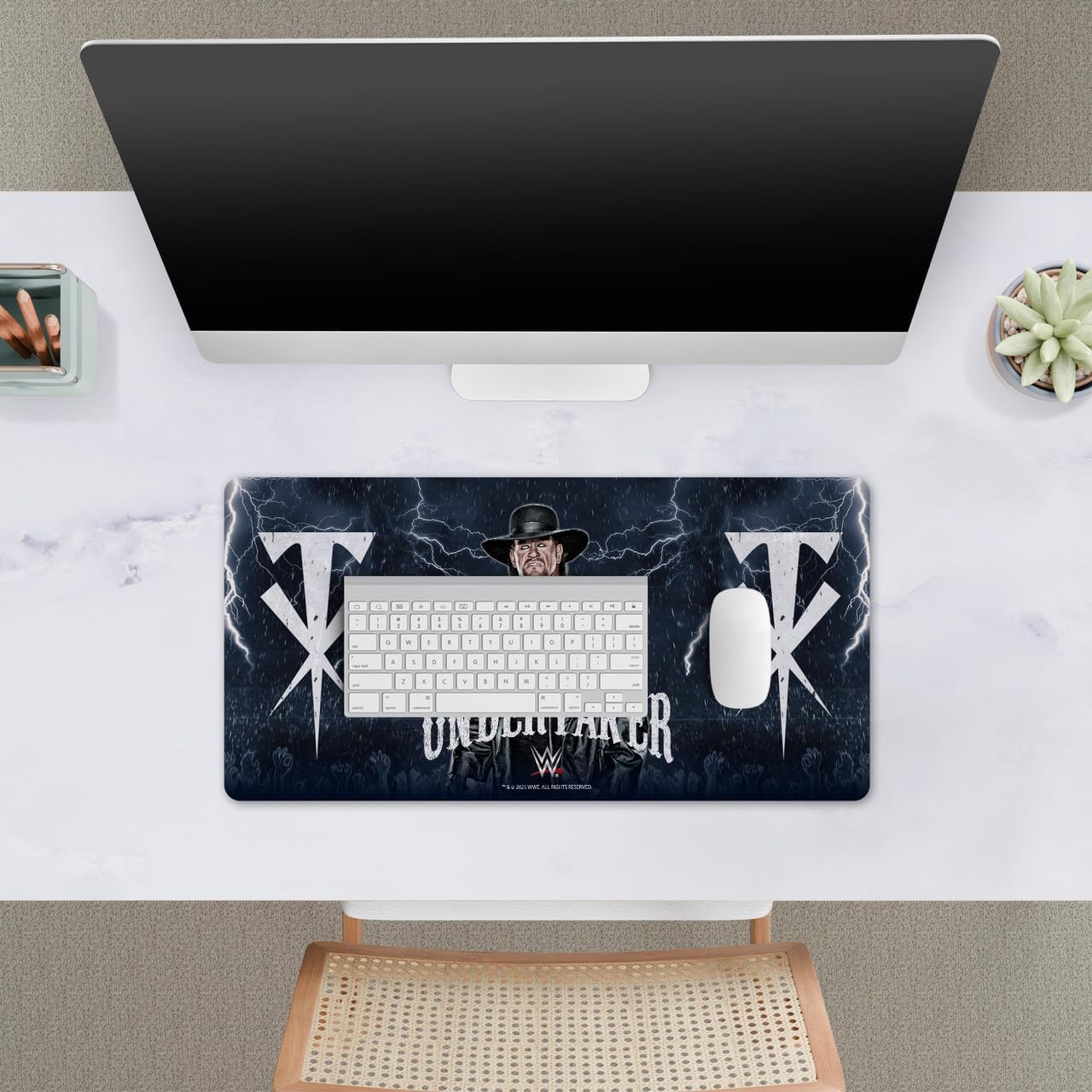 Head Case Designs Officially Licensed WWE Portrait The Undertaker 23.62 x 11.81 x 0.12 inches (600 x 300 mm) - L Gaming Office Desk PC Keyboard Mouse Mat Pad image 3