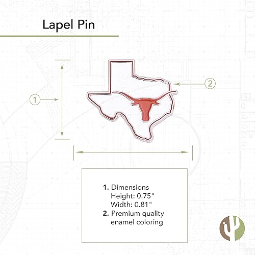 Vista 10 de Desert Cactus University of Texas Austin Lapel Pin UT Austin Longhorns Logo Enamel Made of Metal for Blazers, Bags and Jackets