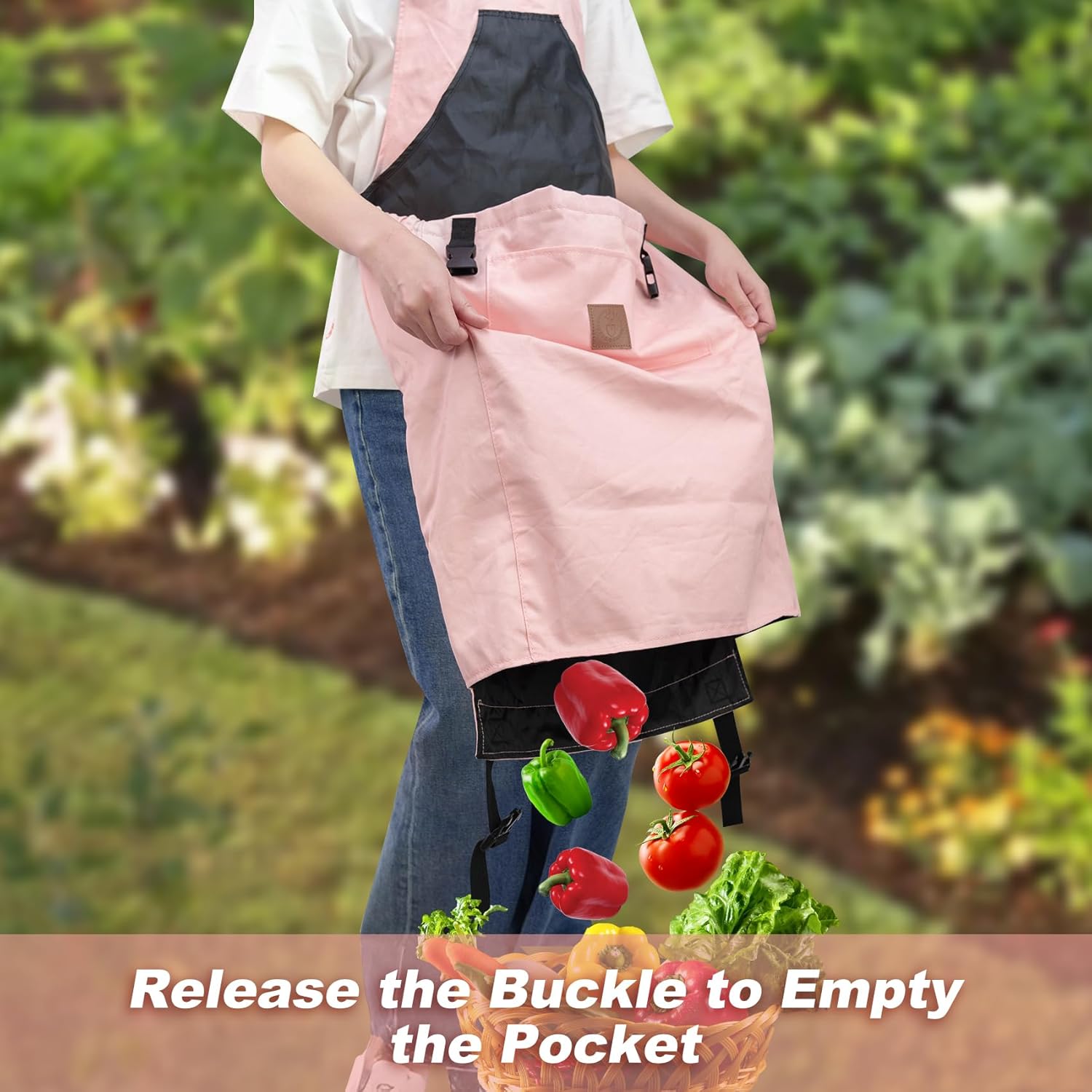 Berry&Bird Harvest Apron, Canvas Gardening Apron with Pockets and Harvesting Pouch Waterproof Harvesting Apron - Image 6