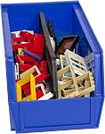 Akro-Mils 30230 AkroBins Bacs de rangement en plastique, bacs empilables pour garage, garde-manger, artisanat, 11" x 5" x 5", Bleu, 12-Pack