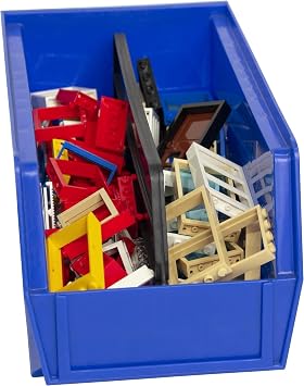 Akro-Mils 30230 AkroBins Plastic Storage Bins, Space-Saving Stackable Bins for Garage, Pantry, Craft Organization, 27.6 cm x 14 cm x 12.7 cm, Blue, 12-Pack